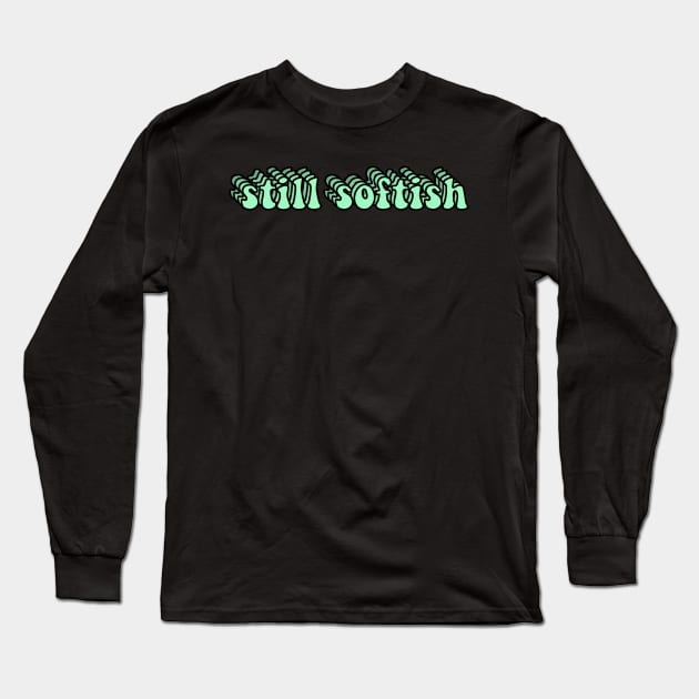 Mint Green Still Softish Sticker Long Sleeve T-Shirt by Lauren Cude